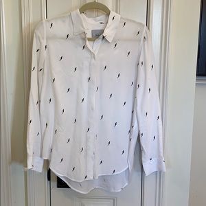 Rails black and white button down lightning bolt